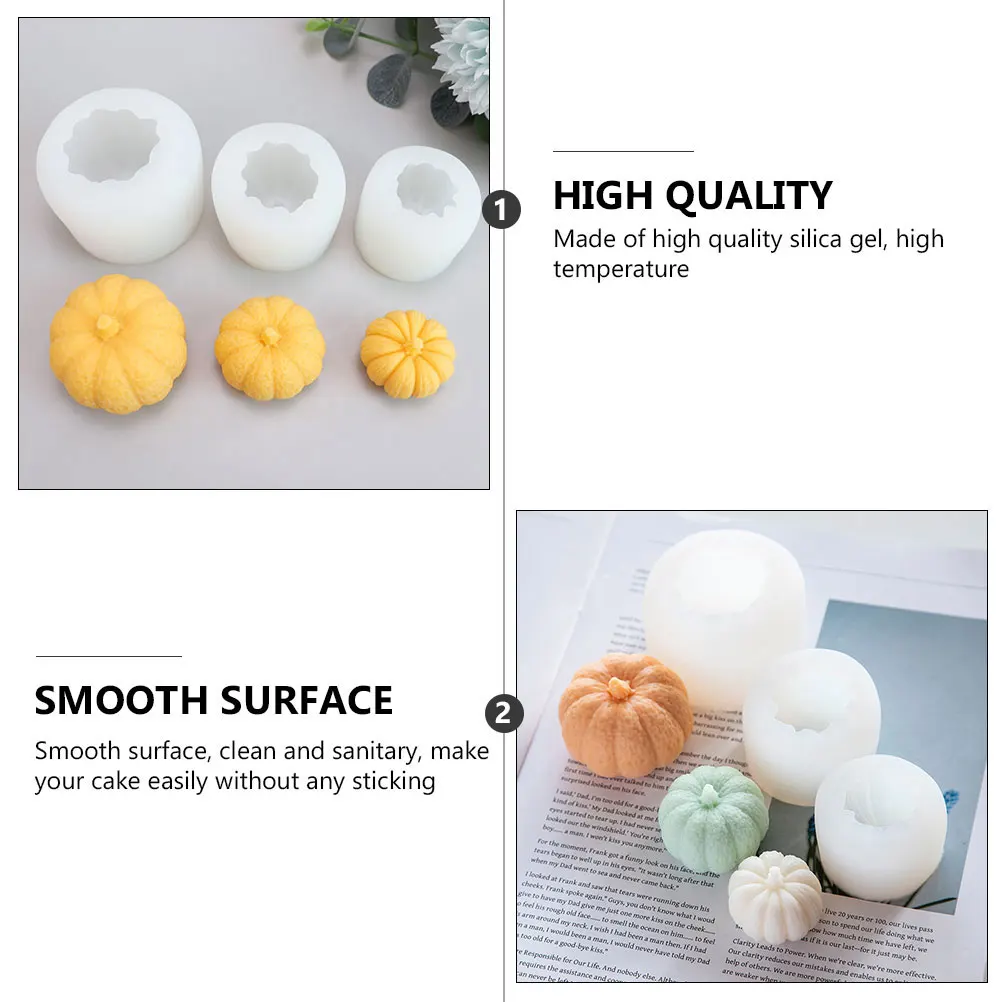 3 Pcs Bakery Gel for Baking Halloween Cake Funny Pumpkin Cake Mold Mold Halloween Party Reusable Non Stick Smooth