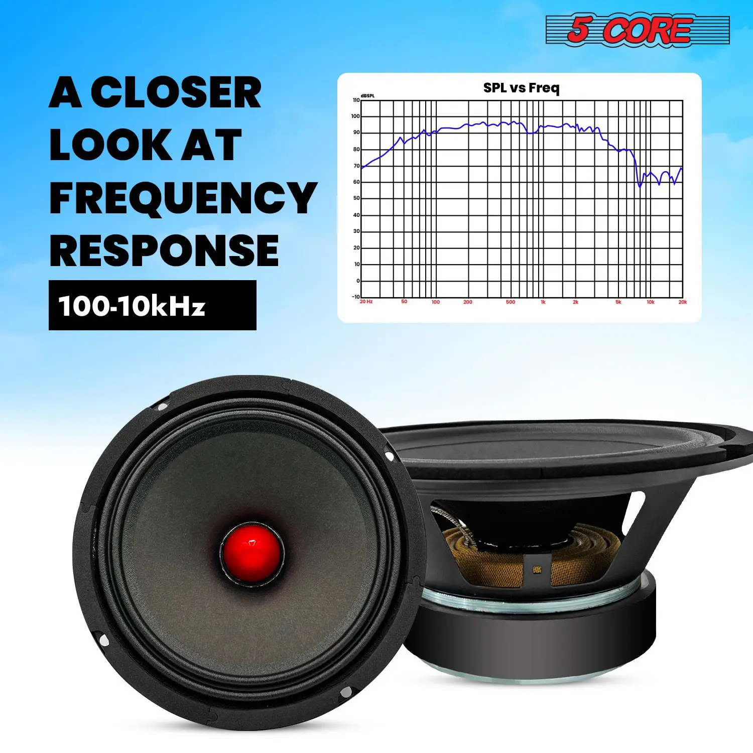 مكبر صوت بباب متوسط المدى 8 بوصة، مضخم صوت بقدرة 500 وات مع مكبر صوت فرعي من الألومنيوم رصاصة 8Ω #3