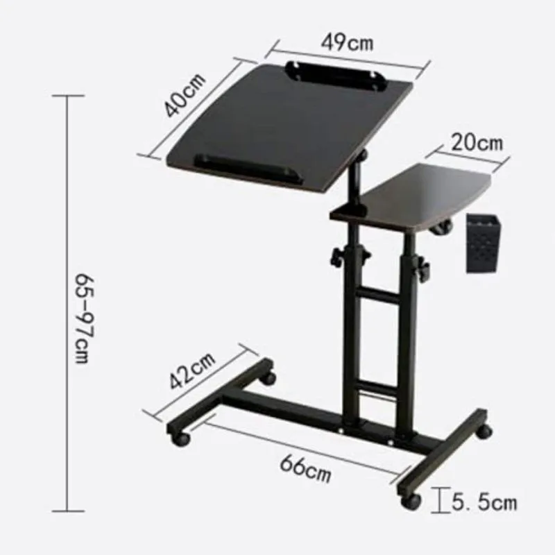 Tattoo Tray on Wheels, Portable Mobile Tattoo Workstation, 65-97cm Height Adjustable, Salon Cart Hairstylist Display Stand