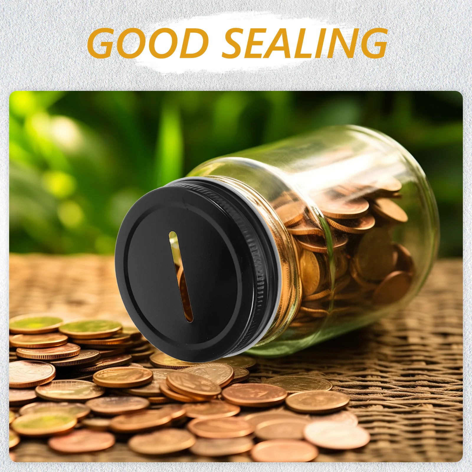 

20pcs Piggy Bank Mason Caps Replacement Tinplate Leakproof Canning Covers For Coin Bill Storage Cylinder Banks Glass Top