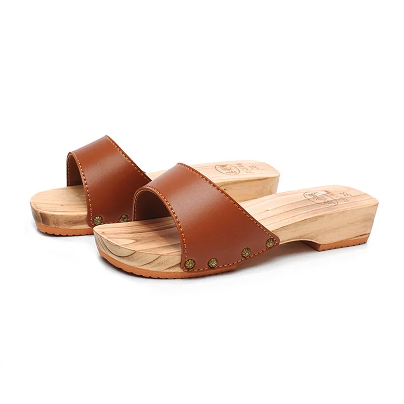Vrouwen Houten Slippers Zomer Japanse Houten Geta Dames Platte Klompen Dames Dikke Zool Sandalen
