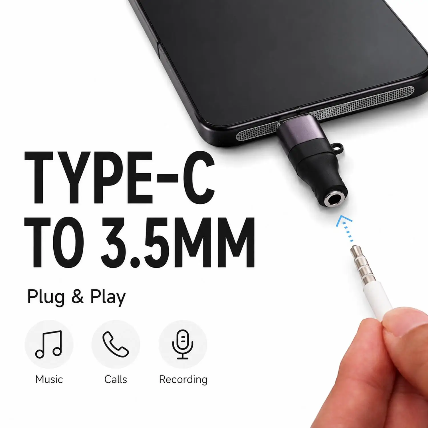 Type C To 3.5mm Jack Headphones AUX Audio Adapter Type-C Audio Adapter Digital DAC Decoder Converter for IPhone15/16/17 Samsung