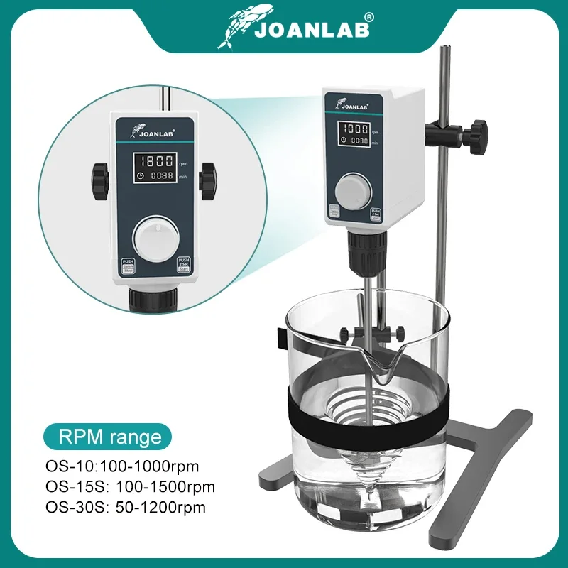 JOANLAB 실험실 전기 교반기, 디지털 디스플레이 오버헤드 교반기, 높이 조절 가능, 실험실 장비, 110V ~ 220V