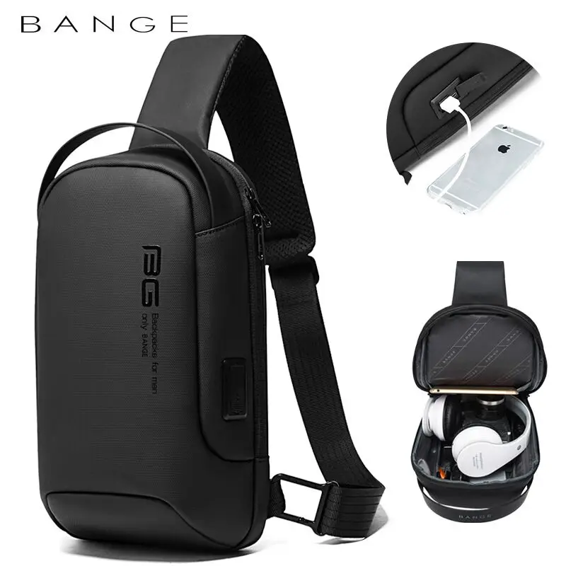 

New Fashion Multifunction Crossbody Bag for Men Anti-theft Shoulder Messenger Bags Male Waterproof Short Trip Chest Bag Pack