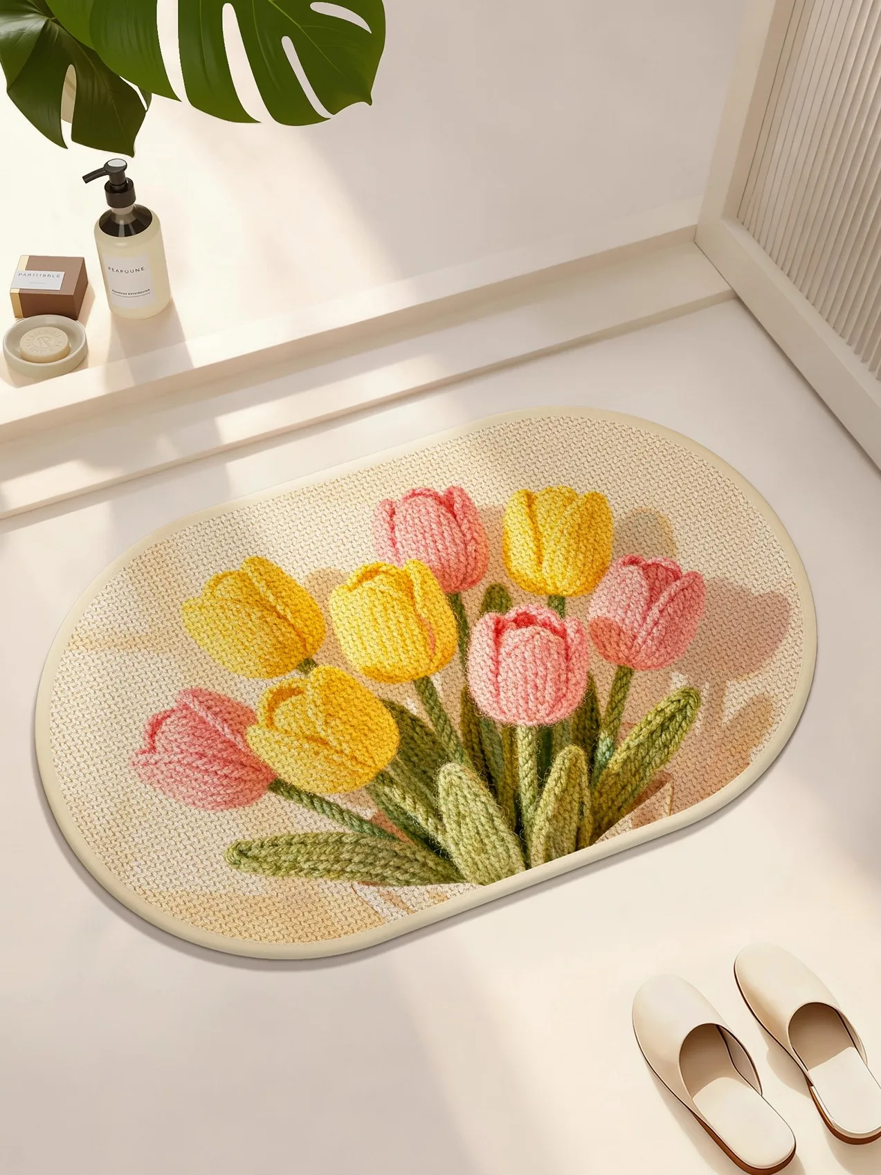 

Thiened Flaxlike Batoom Mat Cry Sle Qui Drng Slip Resistant Entrance Door Mat for Batoom And Toilet Area