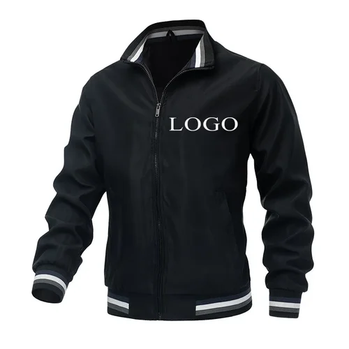 Su propio logotipo de marca de diseño/imagen personalizada en cualquier lugar hombres mujeres DIY chaqueta con cuello levantado de moda chaqueta nueva de moda