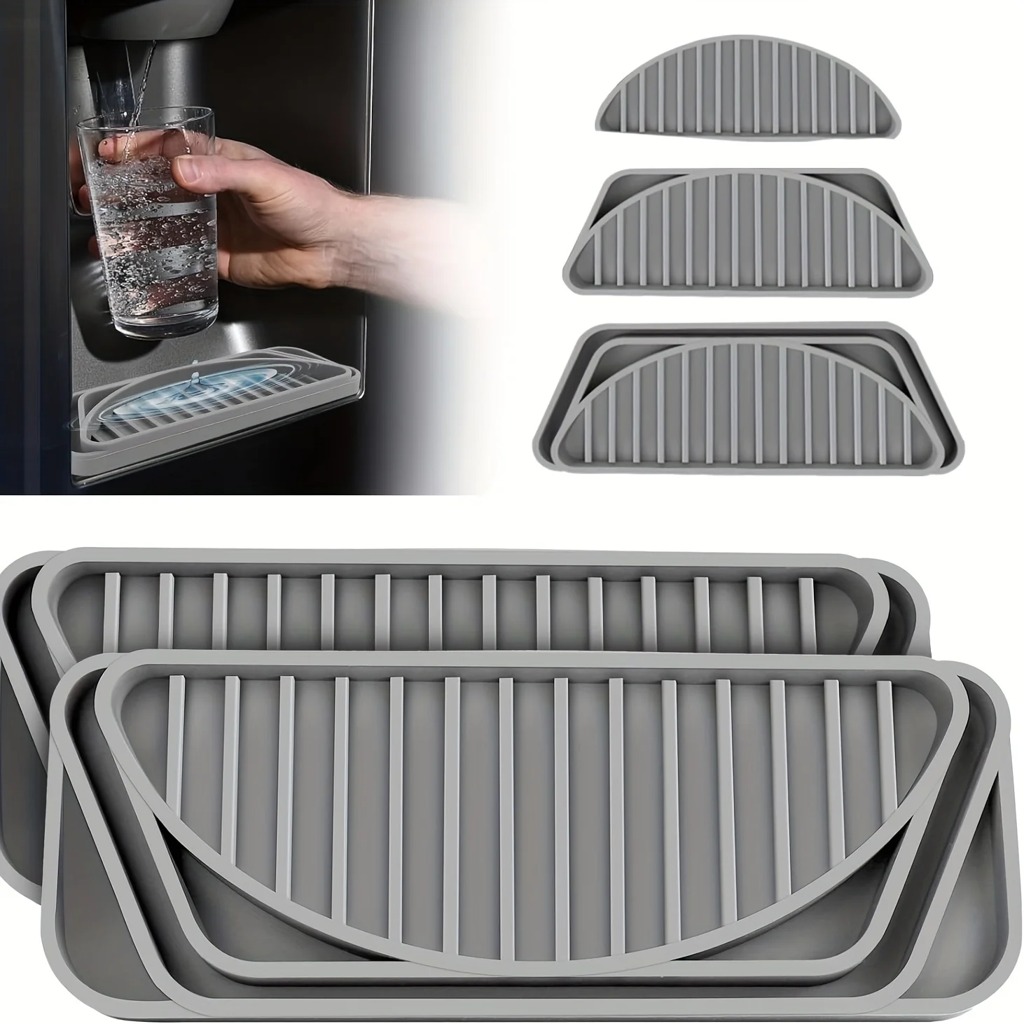 Refrigerator Drip Catcher Tray, Water Dispenser Drip Tray,Ice Protector And Water Dispenser Pan, Fridge Spills Water Pad, Catch