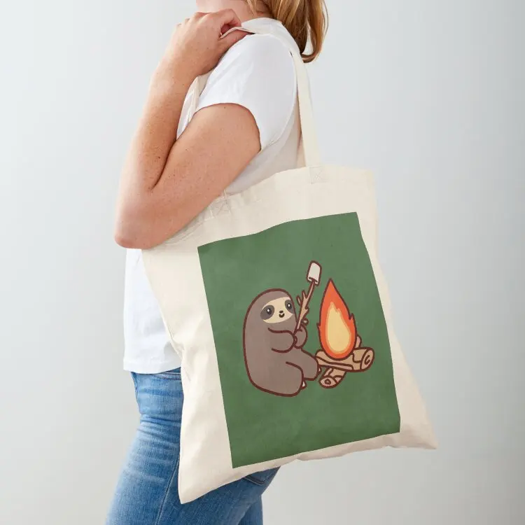 

Campfire Sloth Tote Bag tote bags men Shopper bag cute pouch bag university shopper