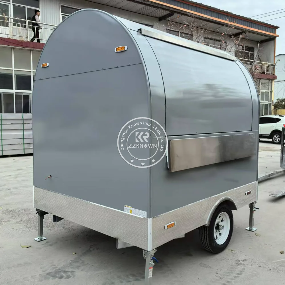 Concession Food Truck Mobile Kitchen With Equipments Snack Coffee Kiosk Stainless Steel Food Trailer