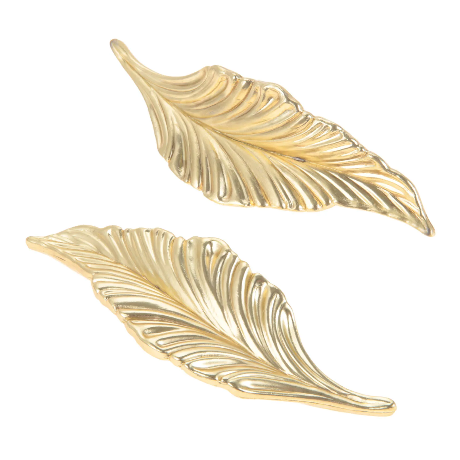 2pcs Alloy Handle Leaves-shaped Pull Creative Plant Knob w/screw Vintage Gold Decor Drawer Cabinet Furniture Door 105mm/4.13inch