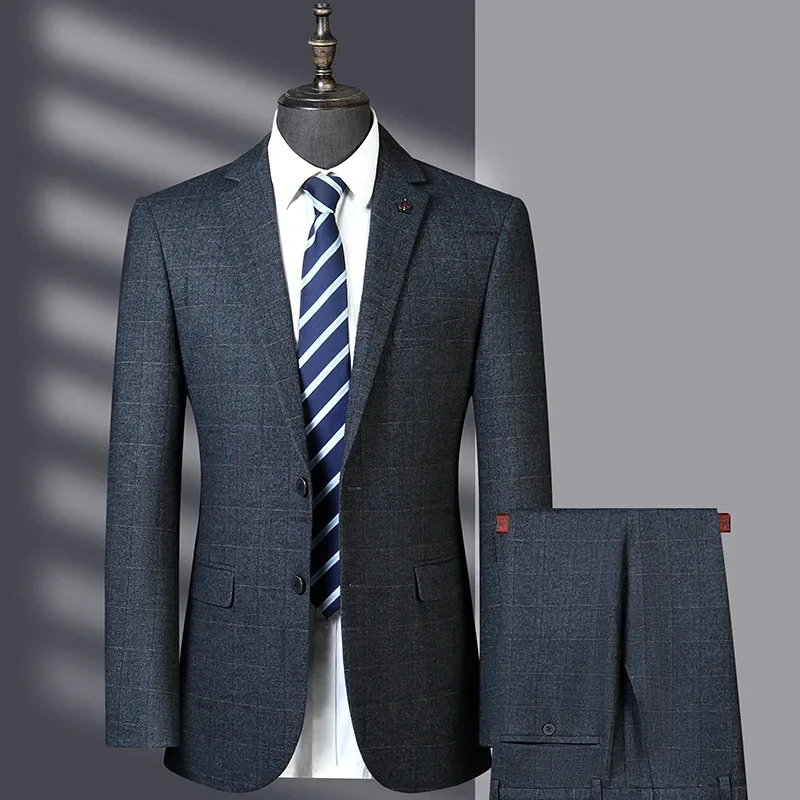 (88) matrimonio formale da uomo personalizzato nuovo Business Slim Suit sposo