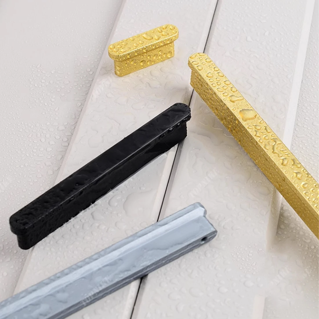 Fashion Brushed Cabinet Handles Aluminum Alloy Kitchen Cupboard Wardrobe Pulls Drawer Closet Knobs Furniture Room Door Handles