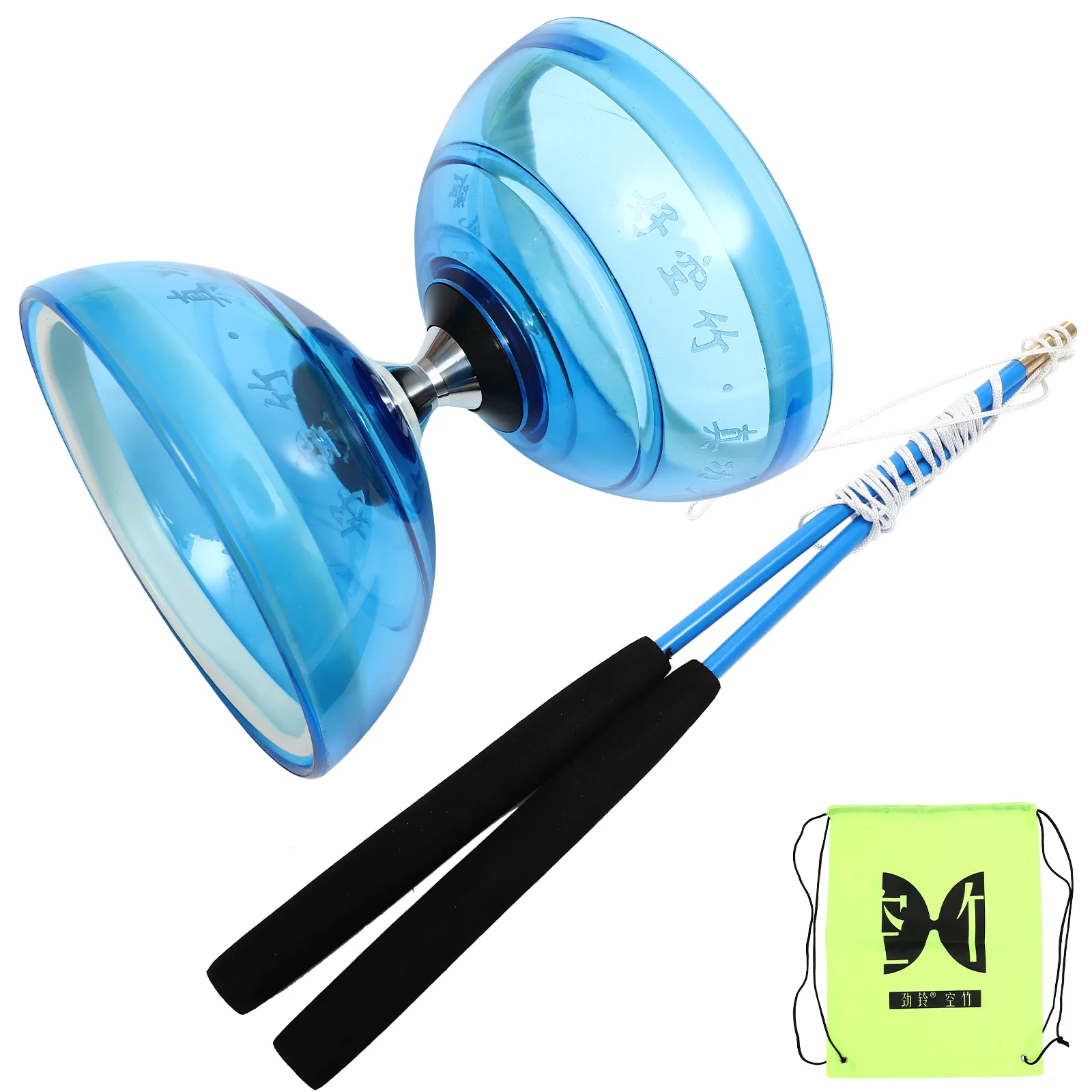 

Diabolo Chinese Yoyo Triple Bearing Diabolo Transparent Classic Diabolo Toy for Elderly Children Fitness Tool Random Stick Color