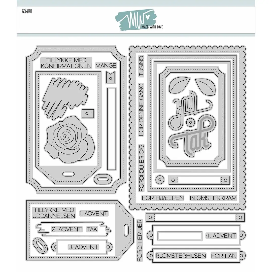 

2025 New Made with Love Sketch No.14 Dies DIY Scrapbooking Greeting Card Embossing Molds Christmas Metal Cutting Dies Stencils