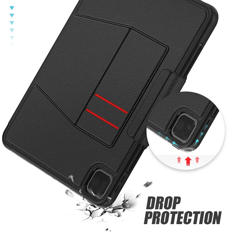 ペンホルダー付き多機能フリップトップタブレットケース、iPad Pro 11 "、2020