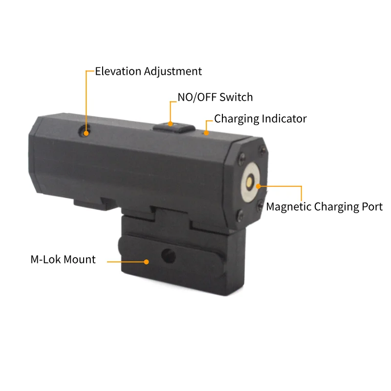 Red Green Blue Laser Sight Compatible with Picatinny Rail and M-lok Rail Rifle Pistol Rechargeable  Tactical Laser Sight