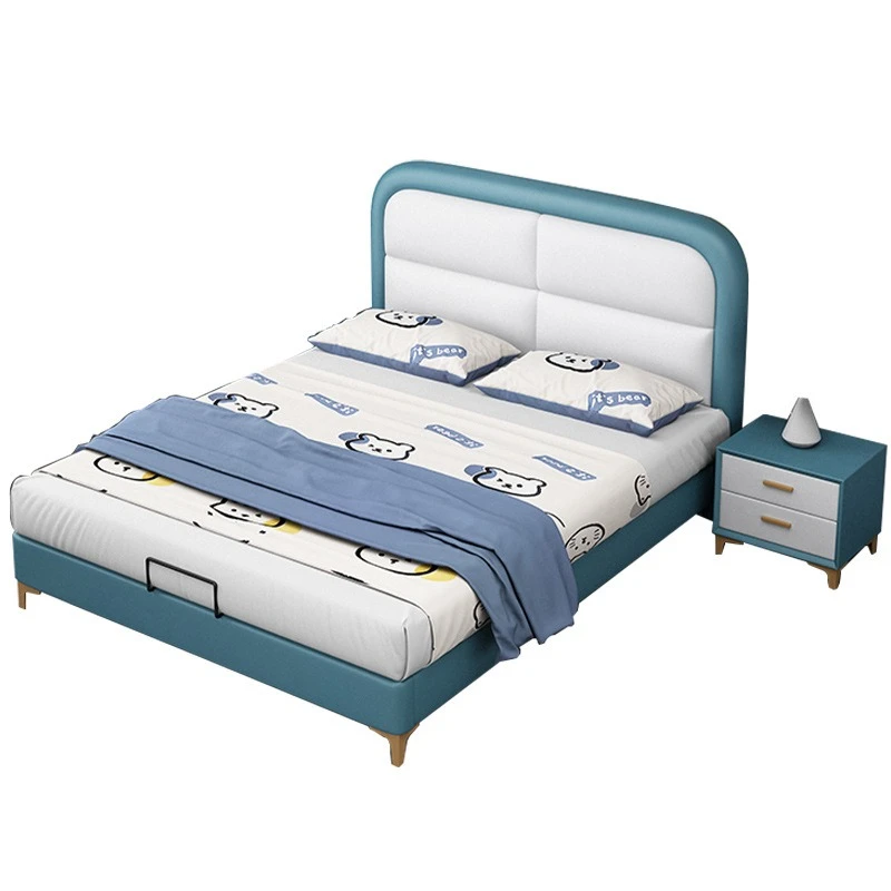 

Modern light luxury technology cloth, boys and girls, children's bed 1.2 meters, teenagers