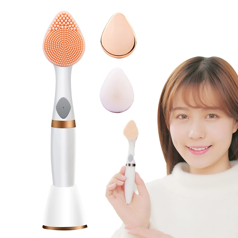 3 in 1 Electric Facial Cleanser Wash Face Cleaning Machine Skin Pore Cleaner Body Cleansing Massage Mini Beauty Massager Brush