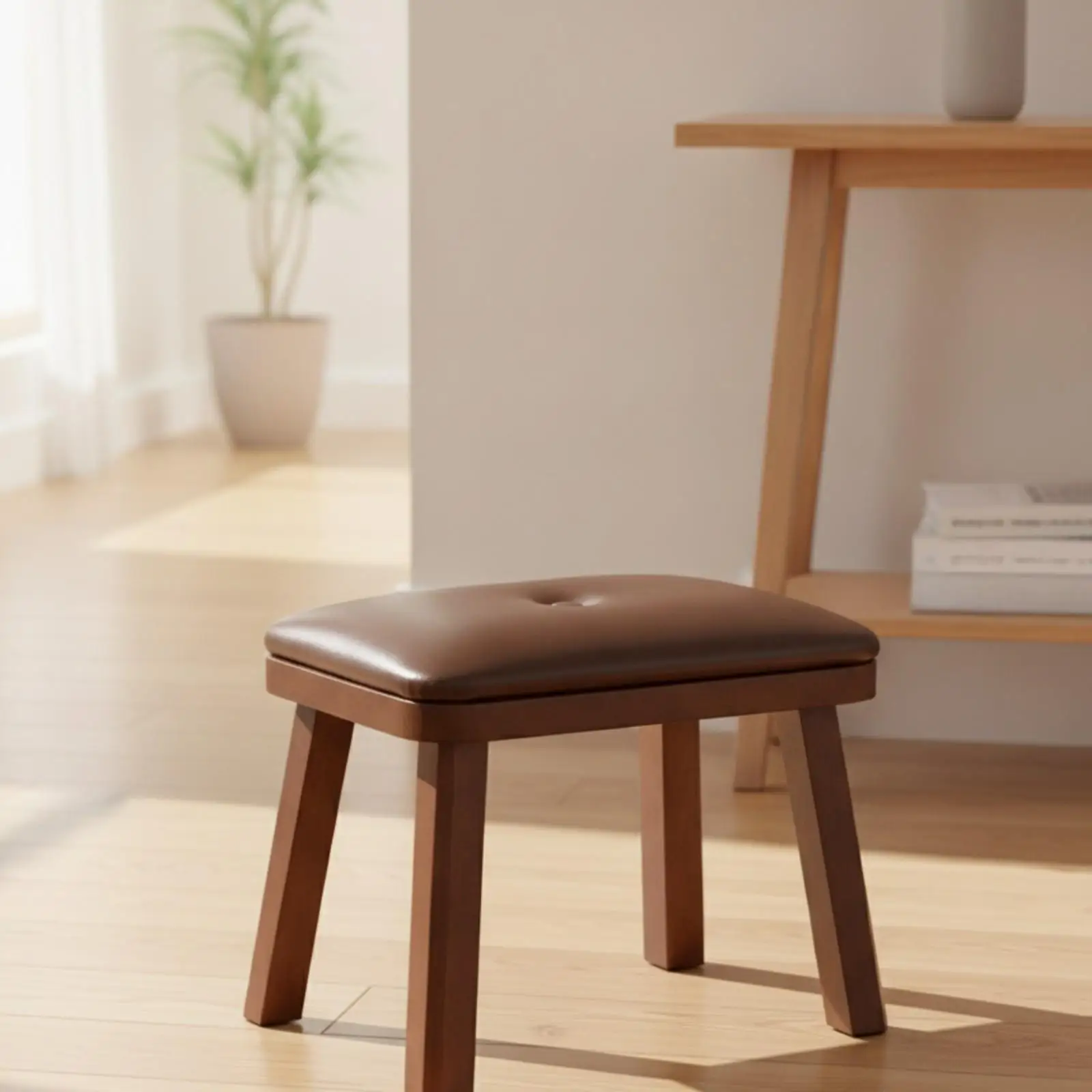compact-rubber-wood-stool-with-pu-padded-seat-for-entryway-guest-chair-home-furniture-extra-seating-and-cozy-footrest-use