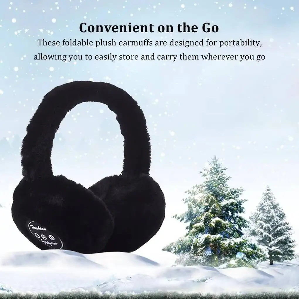 

Fashion Portable Winter Outdoor Plush Headband Headphones With Warmer Muffs Foldable Stereo Fur Music Earphones For Girl Gifts