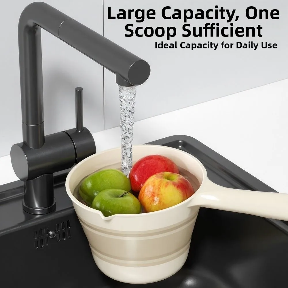 Creative Folding Water Scoop Suspensible Long Handle Collapsible Bath Scoop Thickened Save Space Fruit Washing Scoop Household