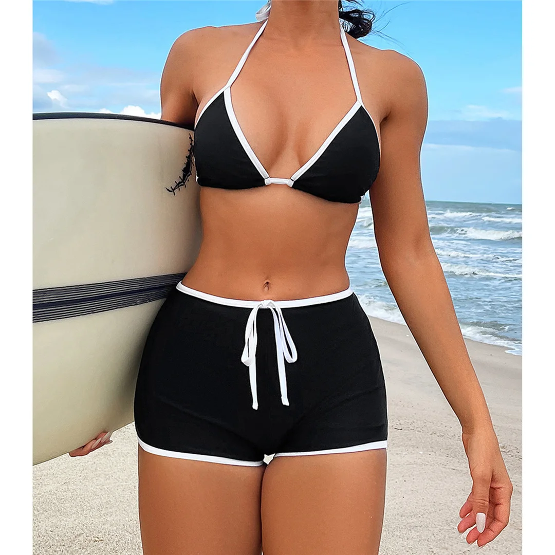 Neuer, aufregender Bikini mit asymmetrischem Schnitt, Damen-Badeanzug, zweiteiliges Bikini-Set, Strandshorts, Badebekleidung, Badeanzug, Modell V5226. – Detail 8