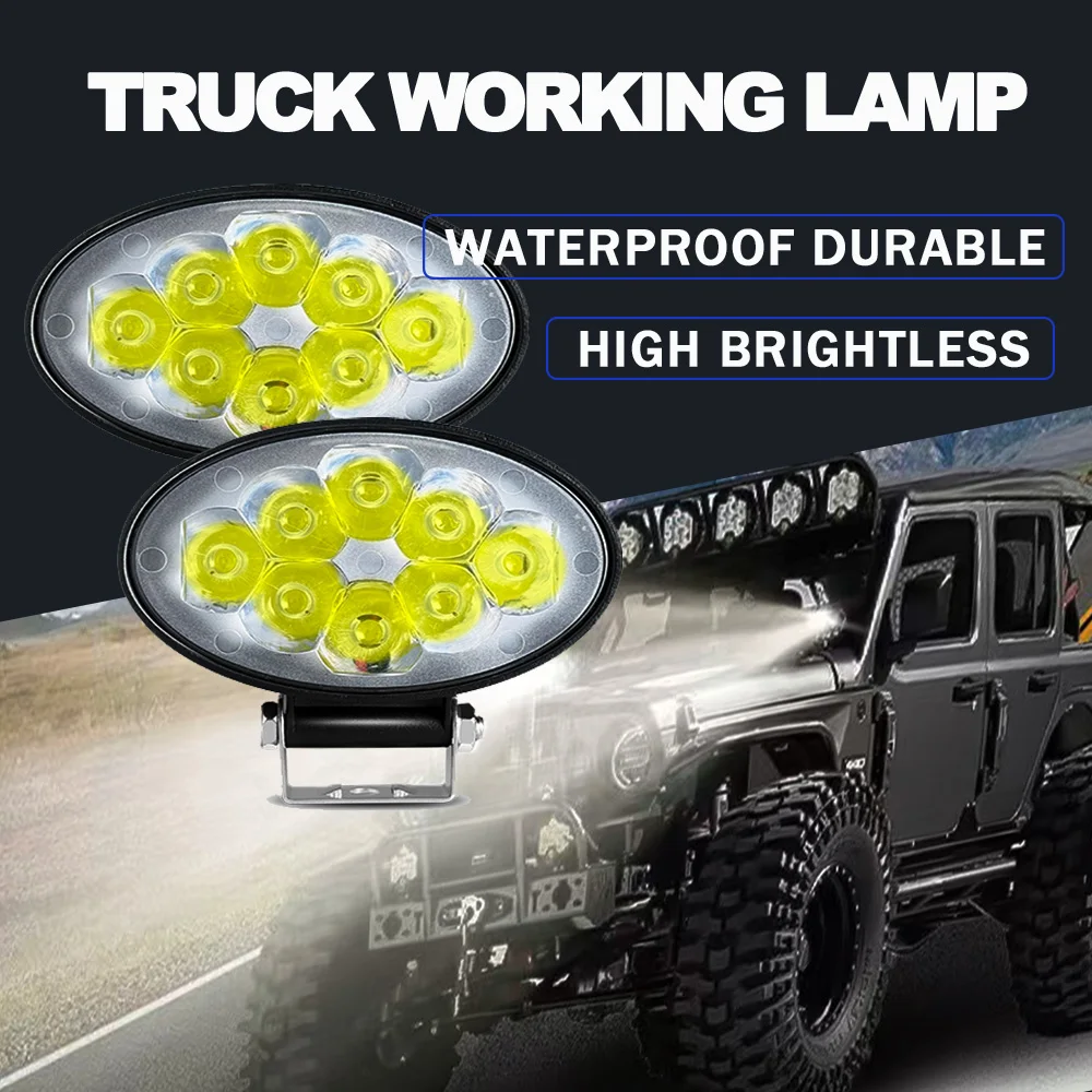 2 قطعة سيارة LED ضوء العمل 8 LED 3030 SMD السوبر مشرق البيضاوي كشاف بقعة 6500K تيار مستمر 12 فولت الأضواء شاحنة 4x4 4WD على الطرق الوعرة SUV ATV #4