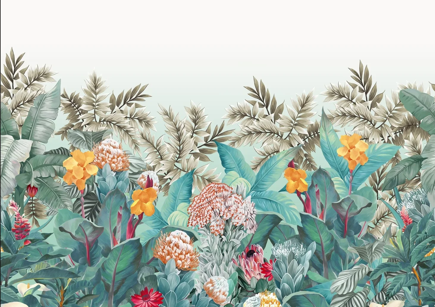 Customized wallpaper American style new hand-painted retro flower full house coverage TV background decoration wallpaper mural