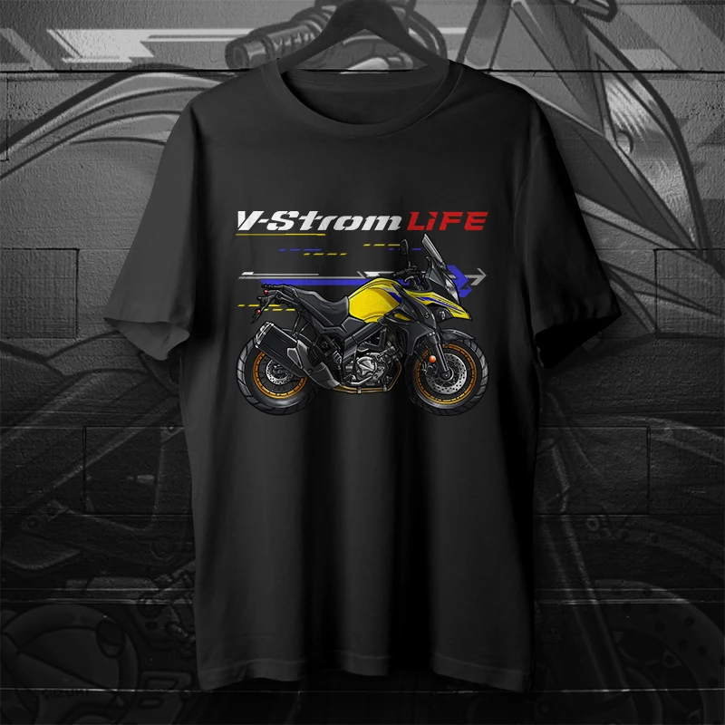 Classic Japanese 2017-2024 Models V-Strom 650 Motorcycle T-Shirt New 100% Cotton O-Neck Short Sleeve Summer Casual Mens T-shirt