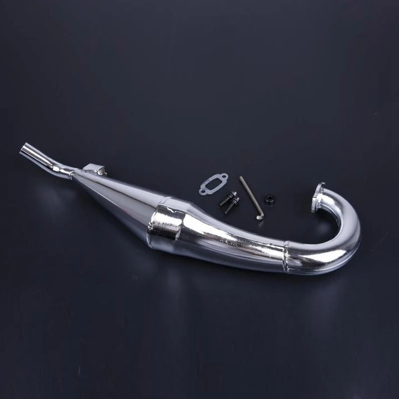 For Rovan Performance Chrome Steel Side Mount Tuned Exhaust Pipe Fit for HPI Baja 5B KM RC rc crawler Cars Parts Accessory