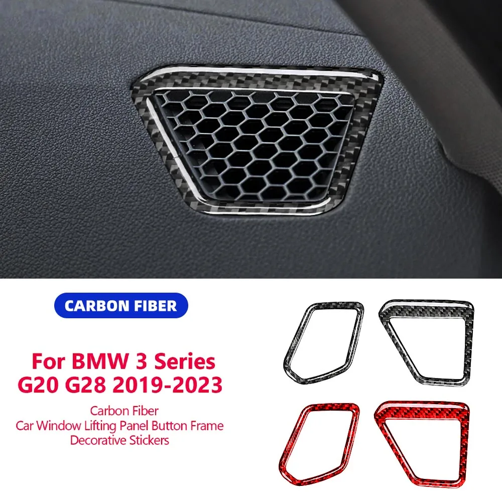 For BMW 3 Series G20 G28 325li 2019-2023 Carbon Fiber Car Instrument Air Conditioning Vents Decorative Sticker Auto Accessories