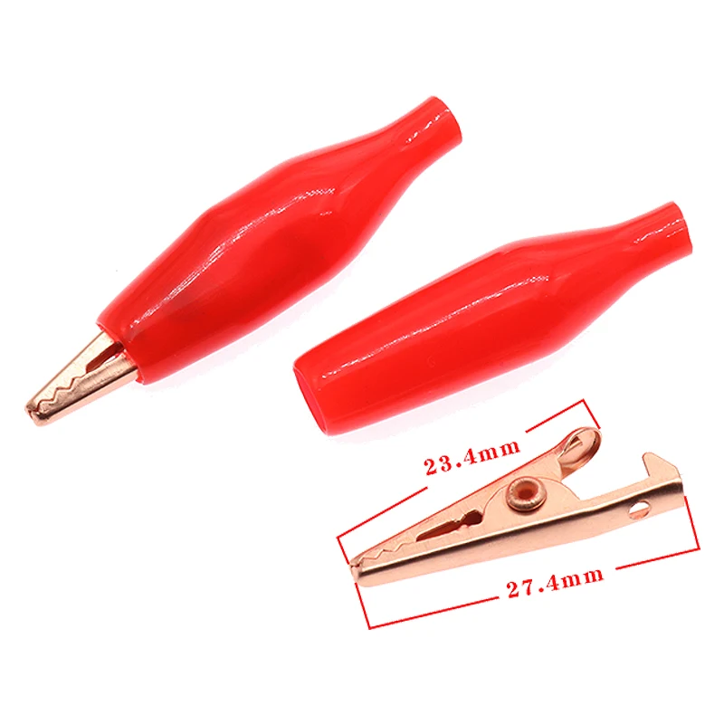 20pcs 28MM Metal Alligator Clip G98 Crocodile Electrical Clamp Testing Probe Meter Black Red with Plastic Boot Car Auto Battery