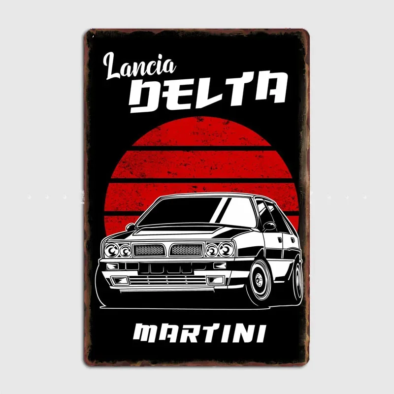 Lancia Legend Rally Cars LANCIA DELTA Classic Car Metal Sign Poster Indoor Room Decor Custom Tin Home Decor Wall Art Decorations