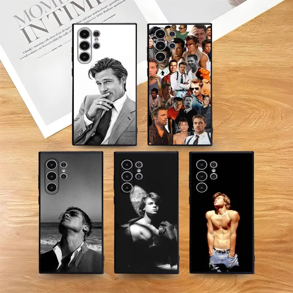 Beroemde Acteur Bradley Pitt Telefoon Case Voor Telefoon S Serie S21 S22 S23 S24 S25 FE Plus Ultra TPU Zacht tot Huidvriendelijke Case