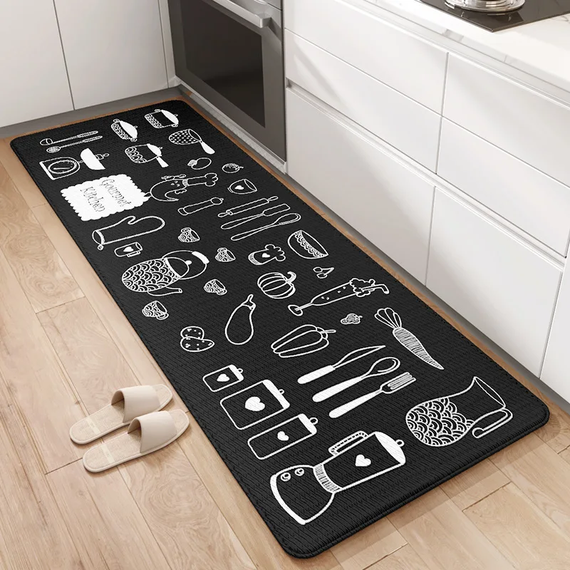 Anti-Fatigue Leather Kitchen Mat - Oil/Waterproof Double-Sided Non-Slip Standing Mats for Floor, Easy Clean & Foot Relief