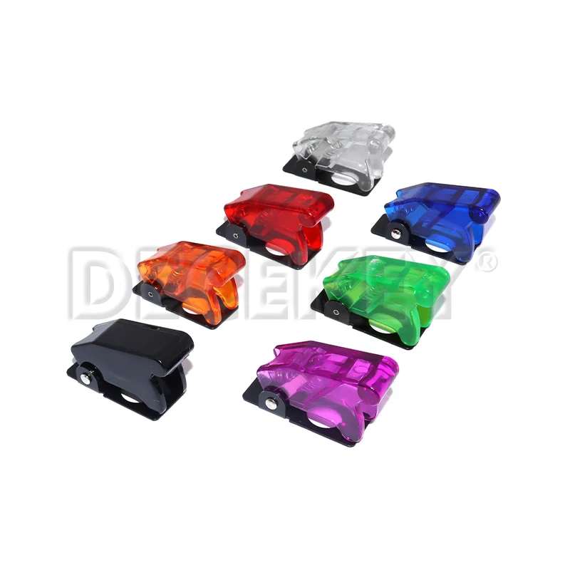 Auto Car Boat Truck Illuminated Led Toggle Switch With Safety Aircraft Flip Up Cover Guard 12V20A transparent