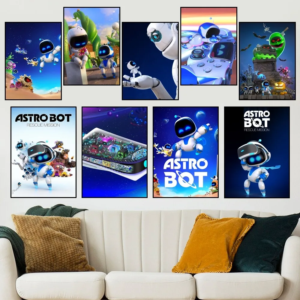 Game A-Astro Bot P Poster Home Prints Wall Decoration Living Room Painting Bedroom Office