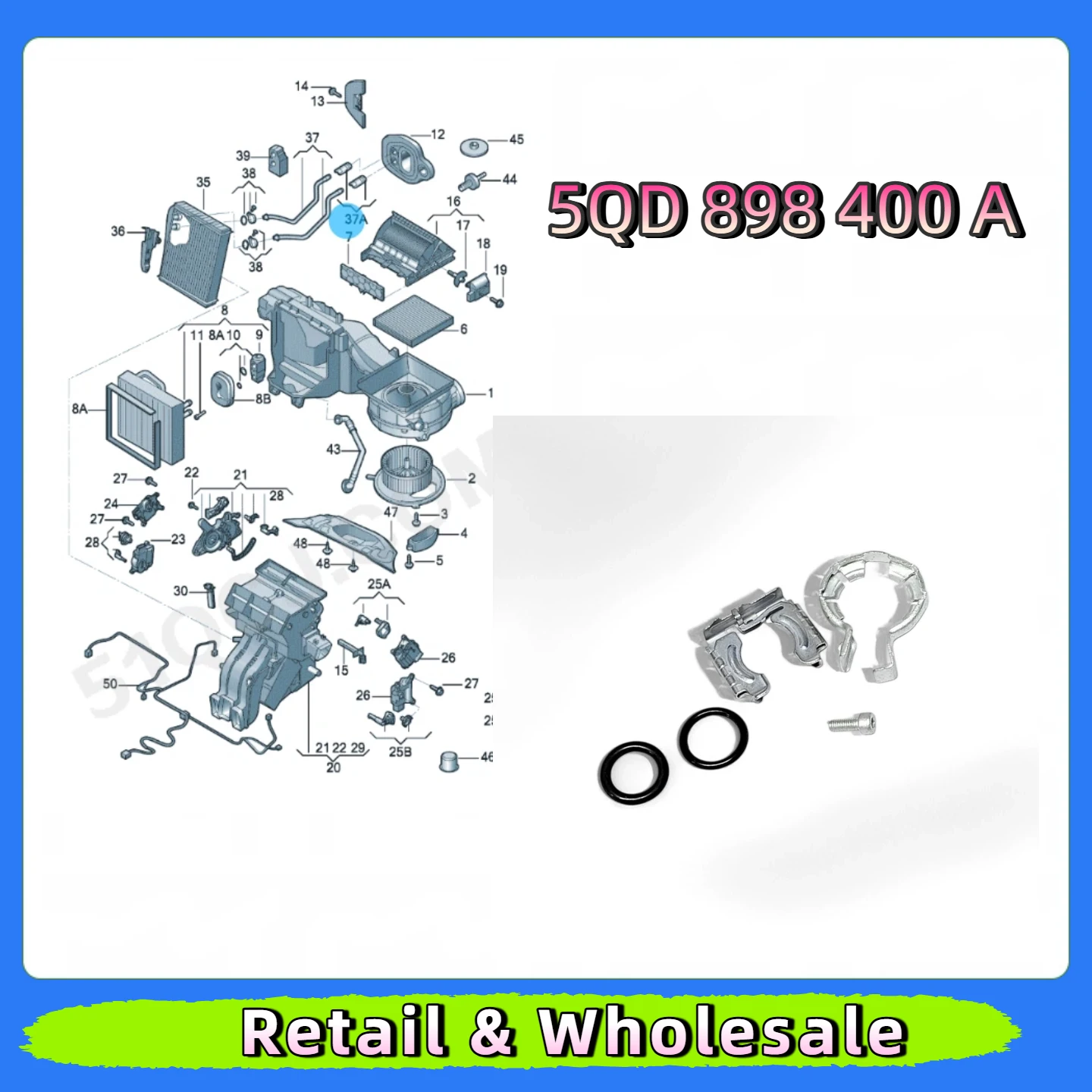 

5QD898400A Heater Water Tank Repair Kit for VW Audi 5QD 898 400 A 5QD 898 400A