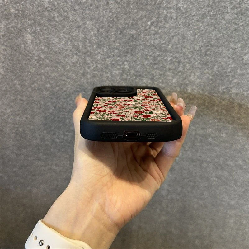 Cute Flower Pattern Phone Case For iPhone 17 16 15 14 Pro Max 11 12 13 Pro 16E XS X XR 7 8 Plus Shockproof Silicone Soft Cover - náhled 5