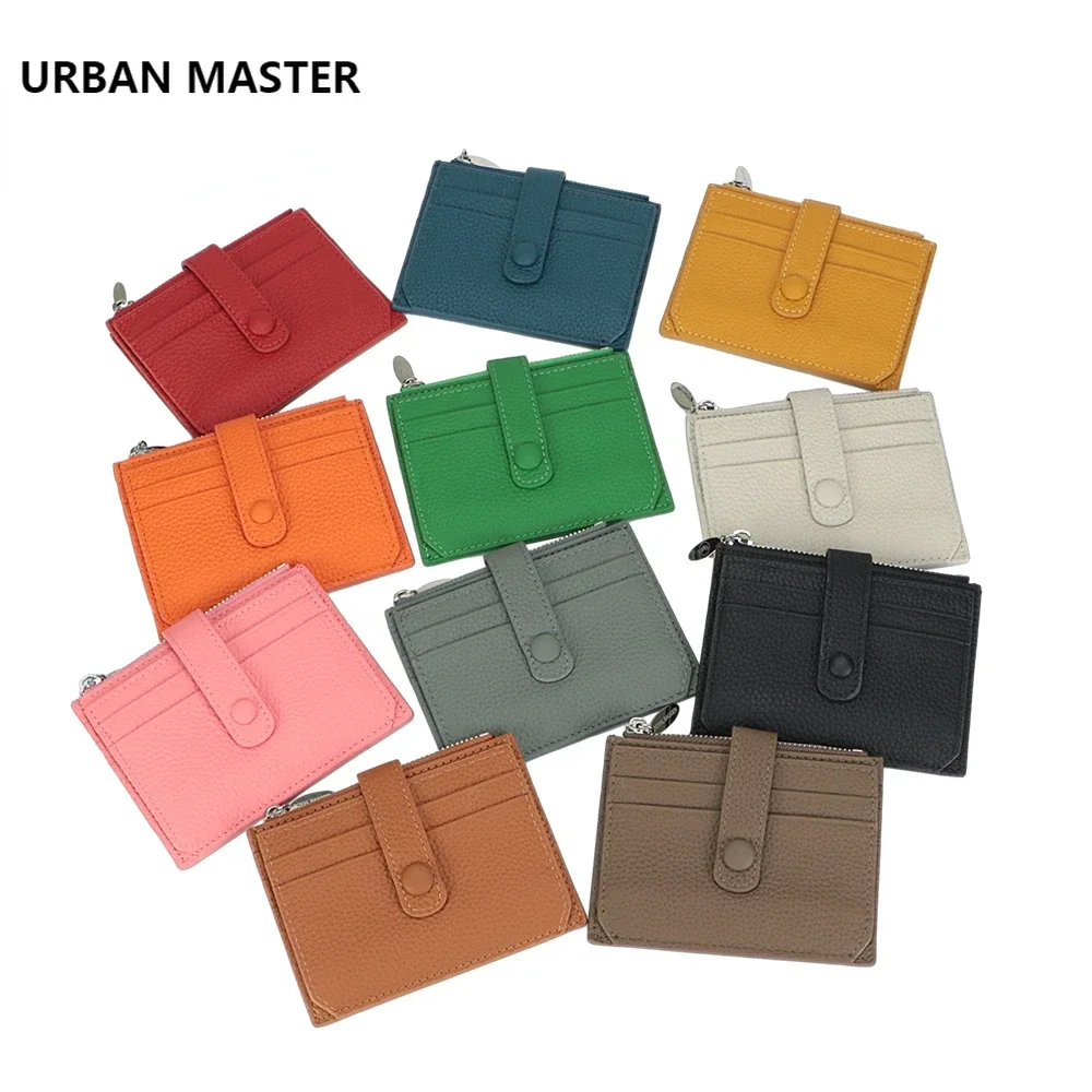 Urban Master Effen Kleur Dunne Creditcardhouder Voor Vrouwen Echte Koe Lederen Portemonnee Mode Casual Kleine Portemonnee 1566