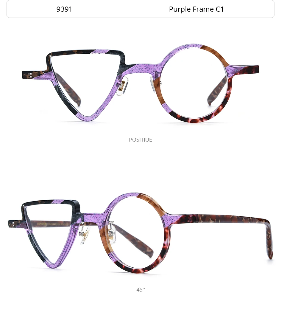 HEPIDEM Acetat Brille Rahmen Männer neue Retro runde quadratische Rhomboid Brille Frauen Nerd Vintage Brillen Brille – Detail 6