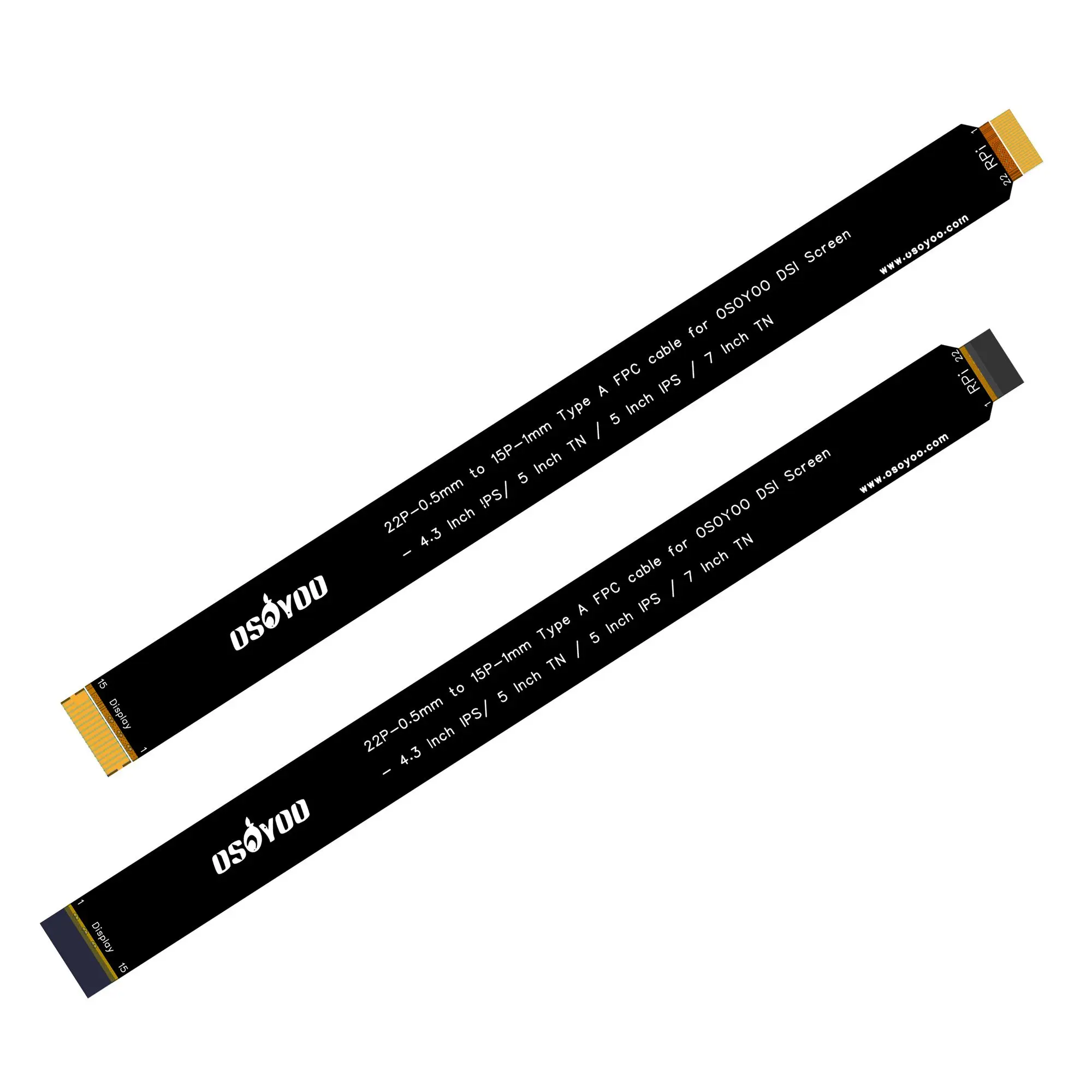 OSOYOO 15 Pin interfaccia passo 1.0mm e l'altra estremità è 22 Pin 0.5mm interfaccia per Raspberry Pi 5 con schermo OSOYOO DSI