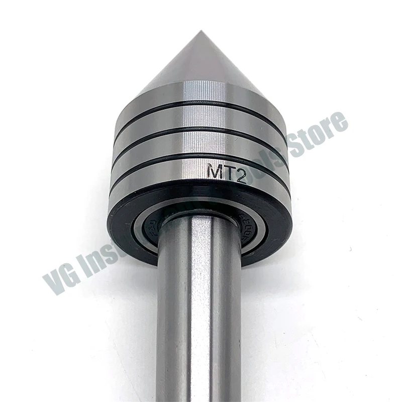 1PCS High Quality Umbrella Shape MT2 Live Center Taper Bearing Tailstock Center 0.001mm 60 Degree For Metal Wood Lathe Turning