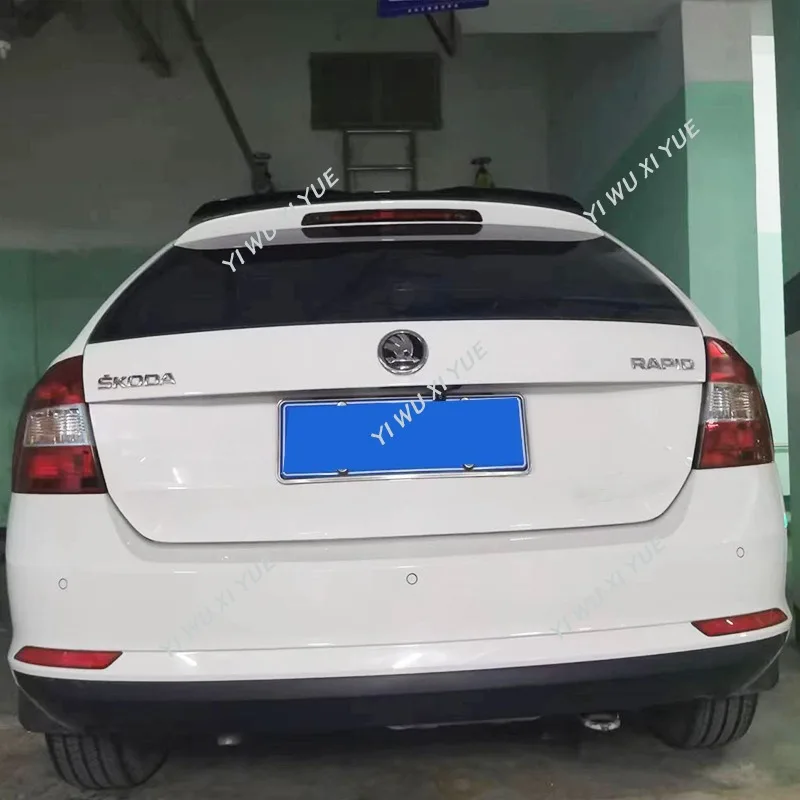 For Skoda Rapid Spaceback 2013-2019 ABS Glossy Black Rear Spoiler Car Tail Wing Decoration BodyKit Tuning Universal Spoiler