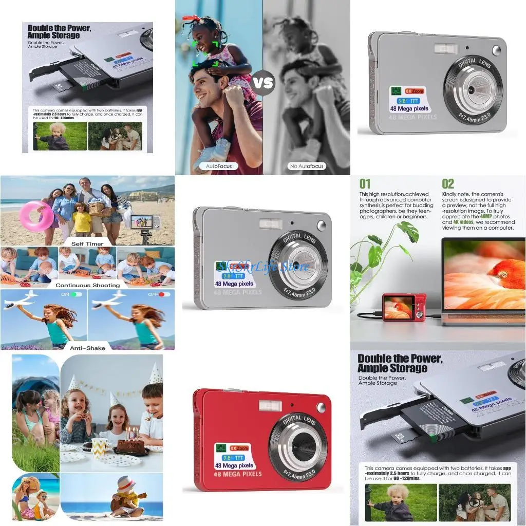 

E65E Quality 48MP Digital Camera with Battery for Teens with User Friendly Interfaces