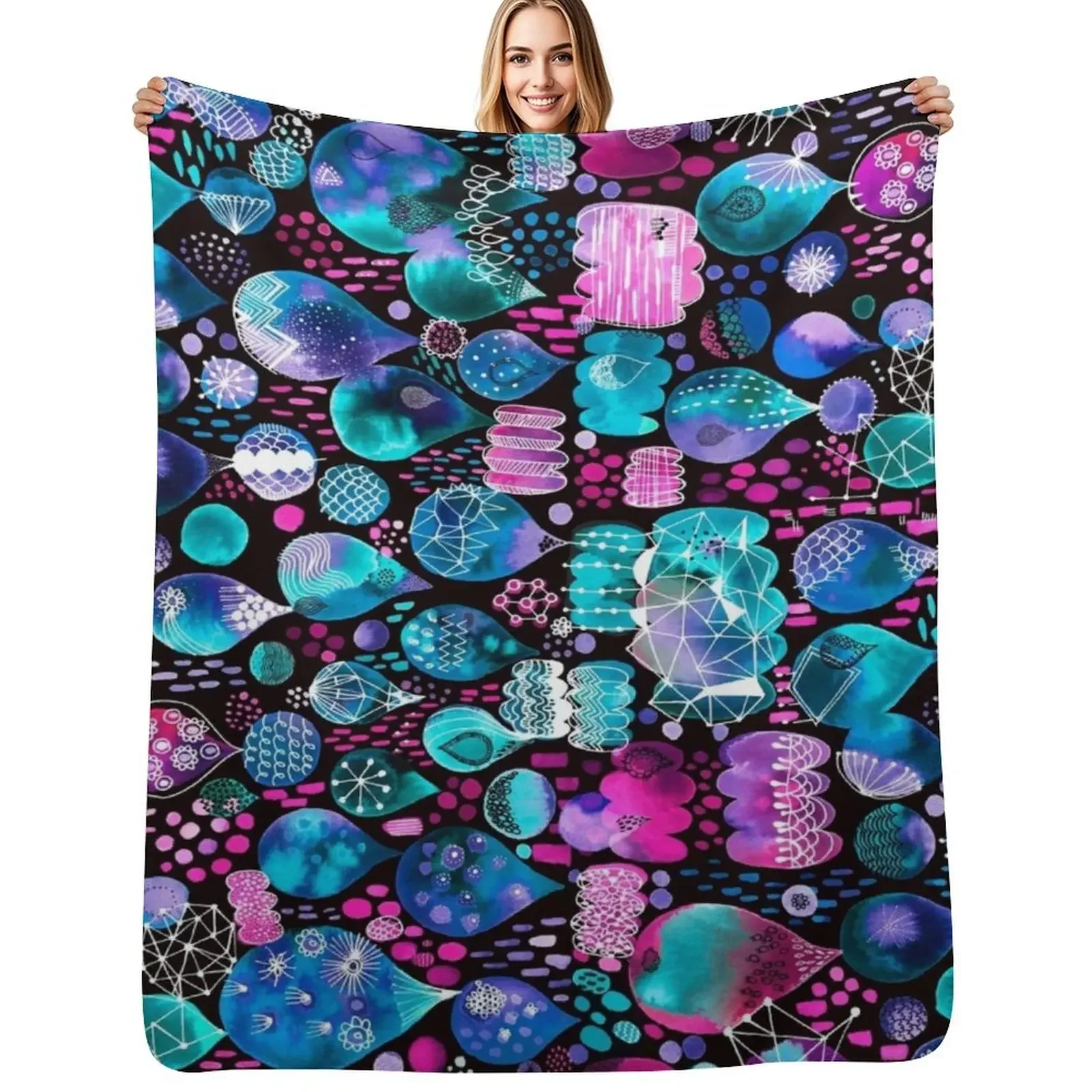 

Rainy dreams embroidery pattern Throw Blanket Blankets Sofas Of Decoration Plaid Personalized Gift for winter Blanket