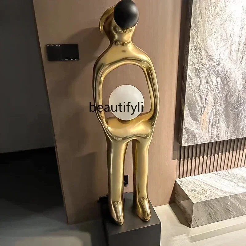 yj32 Humanoid art sculpture floor lamp hotel lobby exhibition hall club KTV light luxury fiberglass decorative ornament53