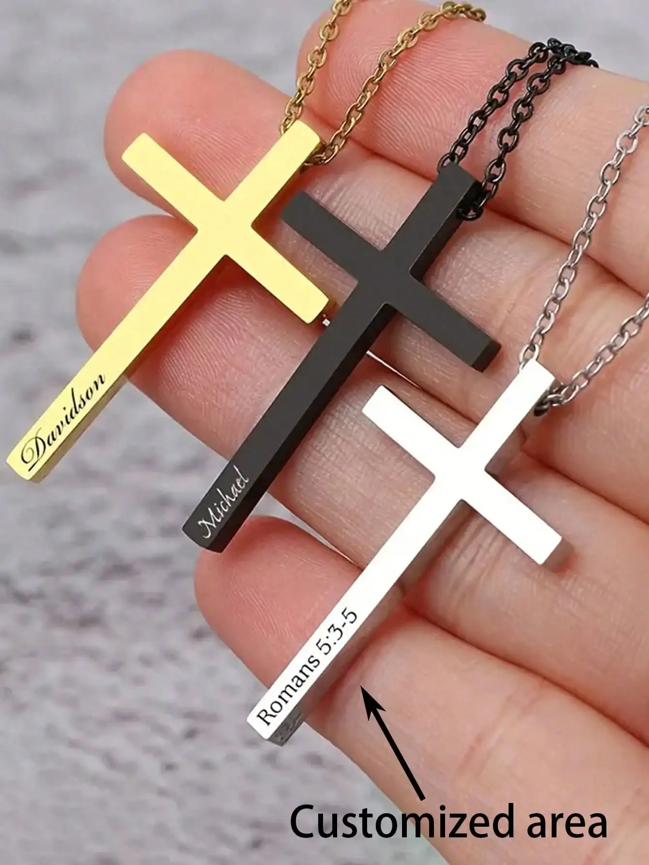 

Customized Cross Necklace Engraved With Name As Birthday Memorial Gift For Best Friend, Graduation Gift, And Birthday Present