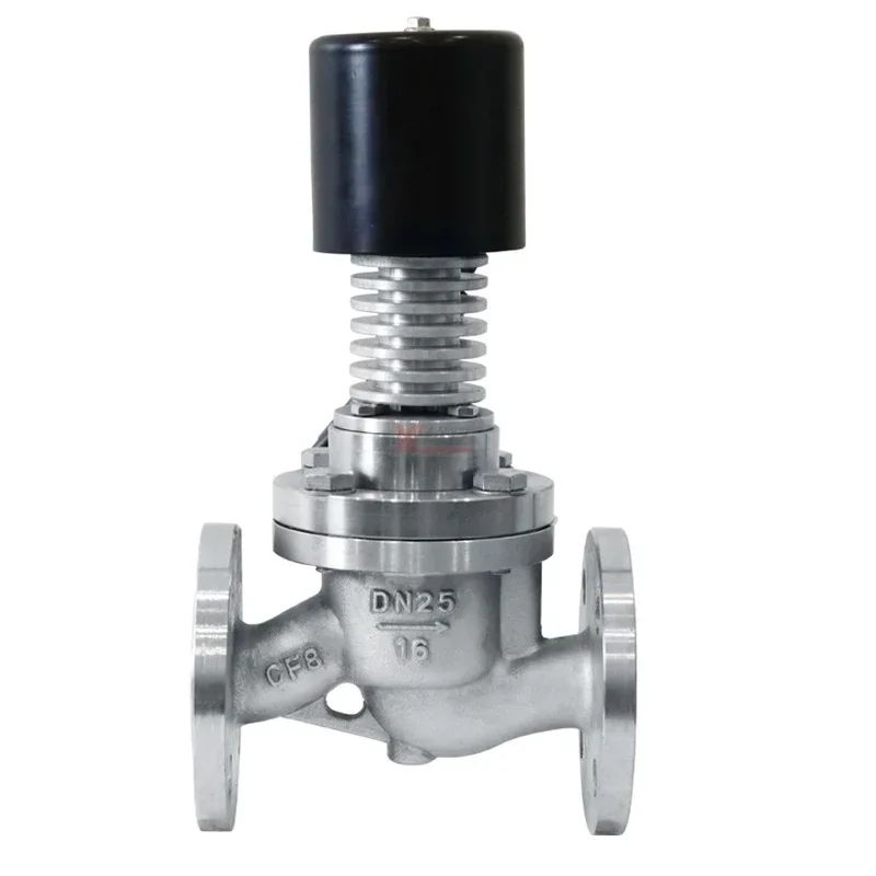 Stainless Steel 304 316 Explosion-Proof Steam High Temperature with Cooling Rib AC220V DC24V Flanged Solenoid Valve