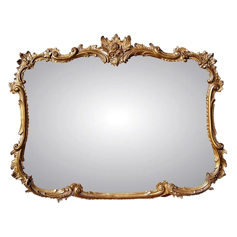 Złote francuskie Lustra w stylu Vintage estetyczne łazienki z lusterka do makijażu nadrukiem dziewczęce dekoracje Dekoracyjne akcesoria